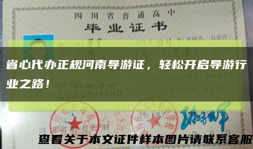 省心代办正规河南导游证，轻松开启导游行业之路！缩略图