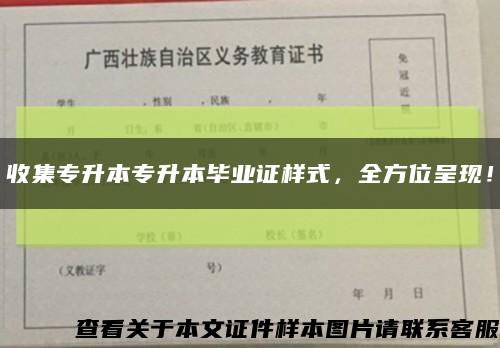 收集专升本专升本毕业证样式，全方位呈现！缩略图