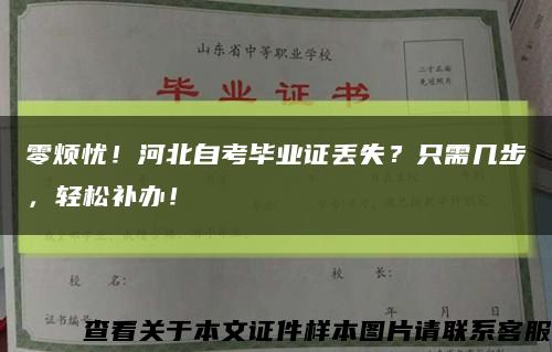 零烦忧！河北自考毕业证丢失？只需几步，轻松补办！缩略图