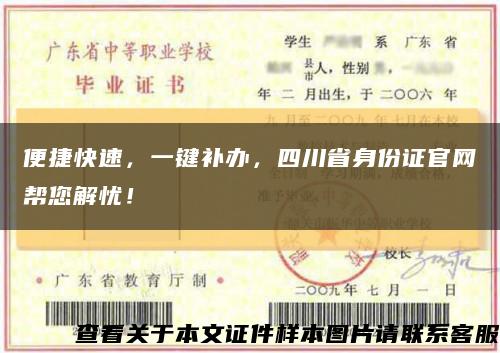 便捷快速，一键补办，四川省身份证官网帮您解忧！缩略图