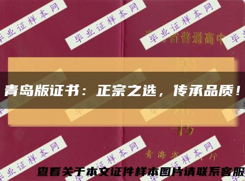 青岛版证书：正宗之选，传承品质！缩略图