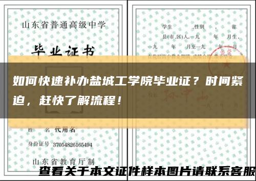 如何快速补办盐城工学院毕业证？时间紧迫，赶快了解流程！缩略图