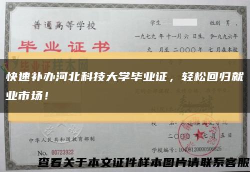 快速补办河北科技大学毕业证，轻松回归就业市场！缩略图