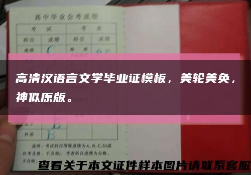 高清汉语言文学毕业证模板，美轮美奂，神似原版。缩略图