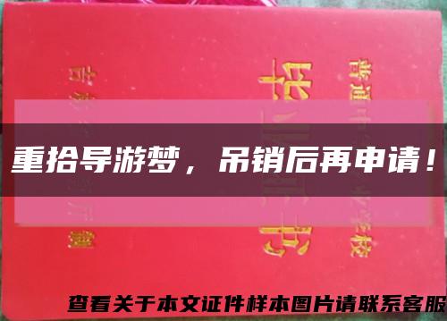 重拾导游梦，吊销后再申请！缩略图