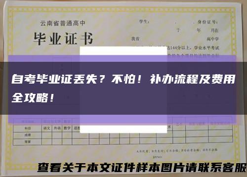 自考毕业证丢失？不怕！补办流程及费用全攻略！缩略图