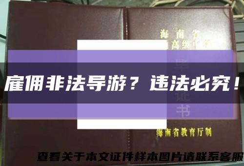 雇佣非法导游？违法必究！缩略图