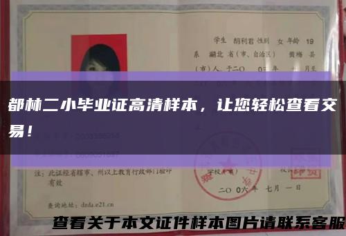 都林二小毕业证高清样本，让您轻松查看交易！缩略图