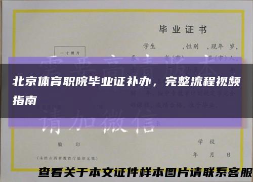 北京体育职院毕业证补办，完整流程视频指南缩略图