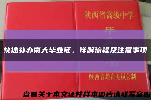 快速补办南大毕业证，详解流程及注意事项缩略图