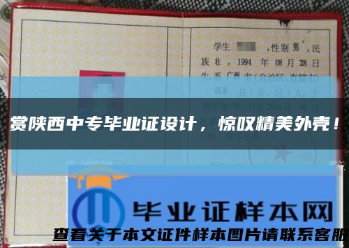 赏陕西中专毕业证设计，惊叹精美外壳！缩略图