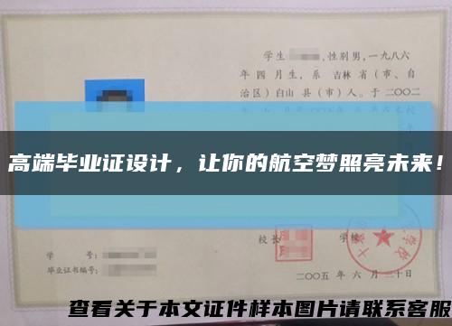 高端毕业证设计，让你的航空梦照亮未来！缩略图