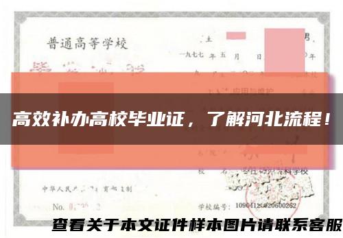 高效补办高校毕业证，了解河北流程！缩略图