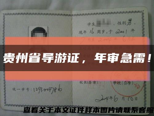 贵州省导游证，年审急需！缩略图