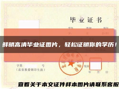 鲜明高清毕业证图片，轻松证明你的学历！缩略图