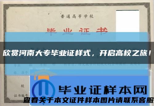 欣赏河南大专毕业证样式，开启高校之旅！缩略图