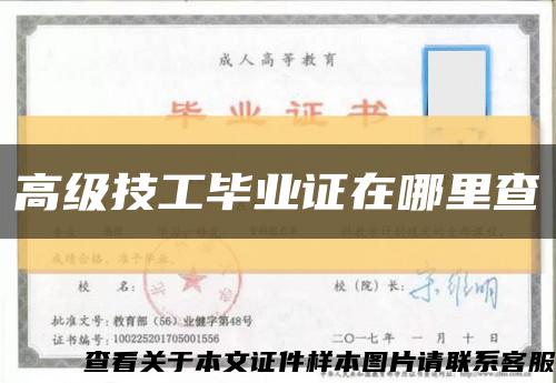 高级技工毕业证在哪里查缩略图