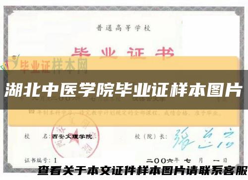 湖北中医学院毕业证样本图片缩略图