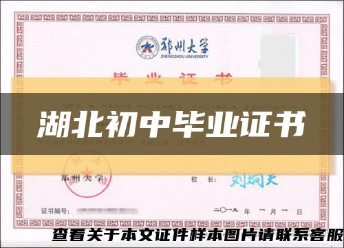 湖北初中毕业证书缩略图