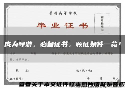 成为导游，必备证书，领证条件一览！缩略图