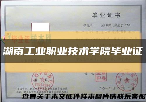 湖南工业职业技术学院毕业证缩略图