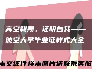高空翱翔，证明自我——航空大学毕业证样式大全缩略图