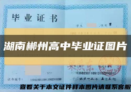 湖南郴州高中毕业证图片缩略图