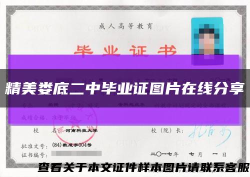 精美娄底二中毕业证图片在线分享缩略图