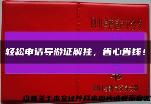 轻松申请导游证解挂，省心省钱！缩略图