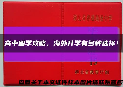 高中留学攻略，海外升学有多种选择！缩略图