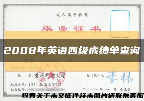 2008年英语四级成绩单查询缩略图
