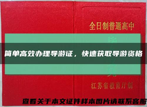 简单高效办理导游证，快速获取导游资格缩略图