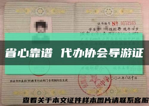 省心靠谱 代办协会导游证缩略图