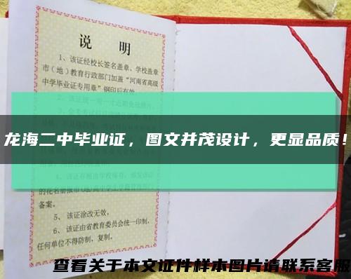 龙海二中毕业证，图文并茂设计，更显品质！缩略图