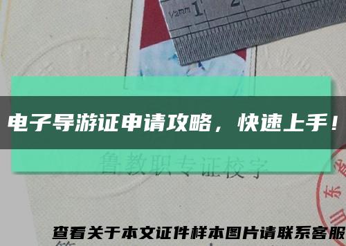 电子导游证申请攻略，快速上手！缩略图