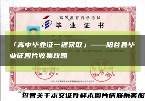 「高中毕业证一键获取」——阳谷县毕业证图片收集攻略缩略图