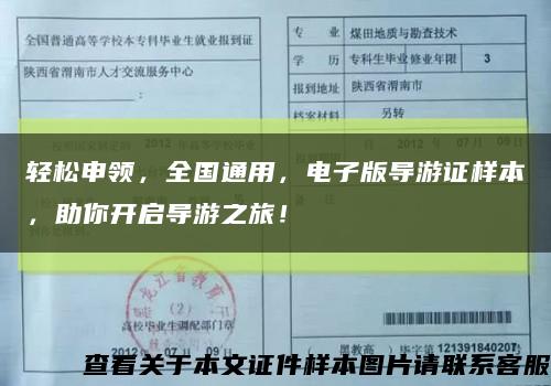 轻松申领，全国通用，电子版导游证样本，助你开启导游之旅！缩略图