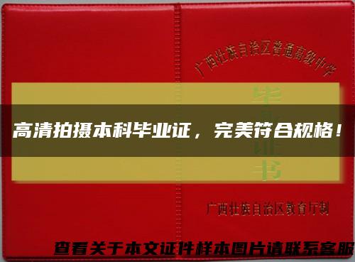 高清拍摄本科毕业证，完美符合规格！缩略图