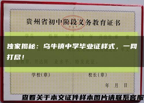 独家揭秘：乌牛镇中学毕业证样式，一网打尽！缩略图