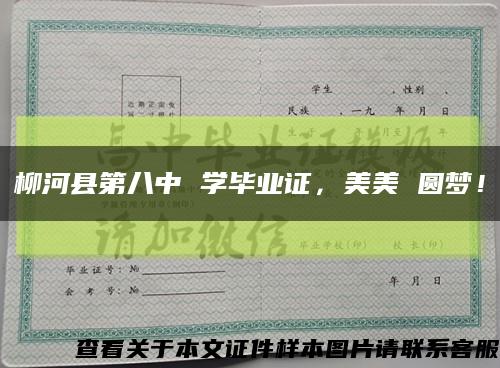 柳河县第八中 学毕业证，美美 圆梦！缩略图