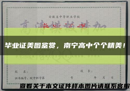 毕业证美图鉴赏，南宁高中个个精美！缩略图