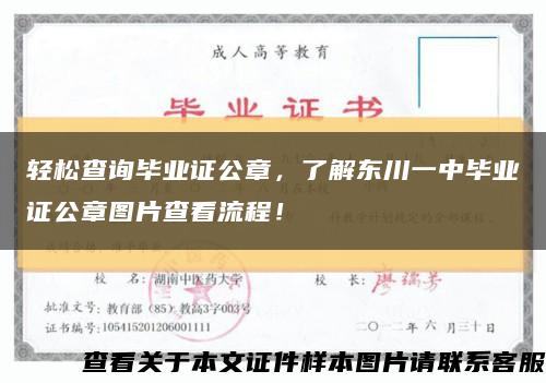 轻松查询毕业证公章，了解东川一中毕业证公章图片查看流程！缩略图