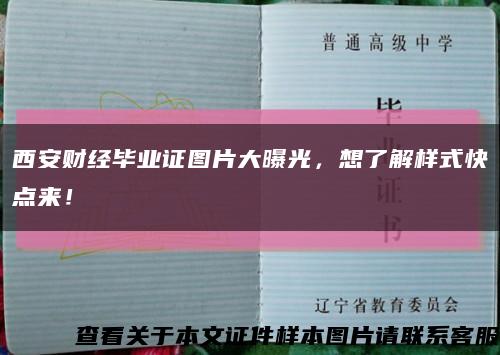 西安财经毕业证图片大曝光，想了解样式快点来！缩略图