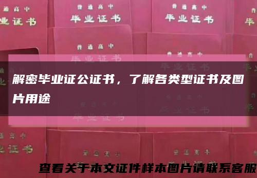 解密毕业证公证书，了解各类型证书及图片用途缩略图