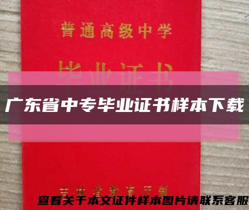 广东省中专毕业证书样本下载缩略图