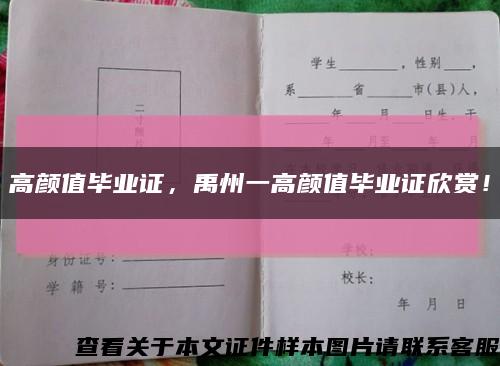 高颜值毕业证，禹州一高颜值毕业证欣赏！缩略图