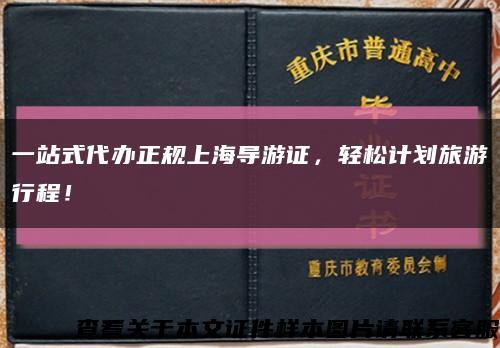 一站式代办正规上海导游证，轻松计划旅游行程！缩略图