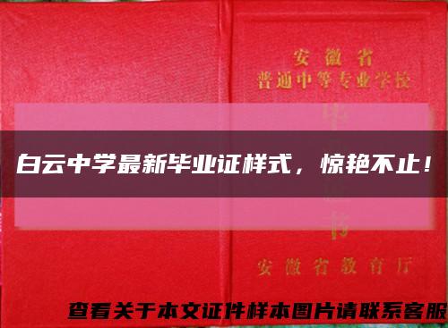 白云中学最新毕业证样式，惊艳不止！缩略图