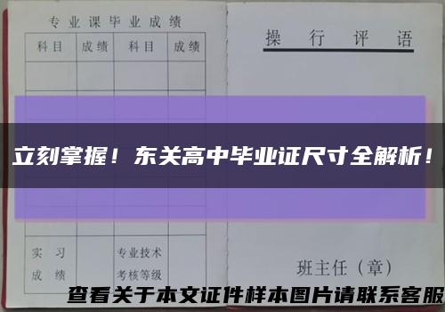 立刻掌握！东关高中毕业证尺寸全解析！缩略图
