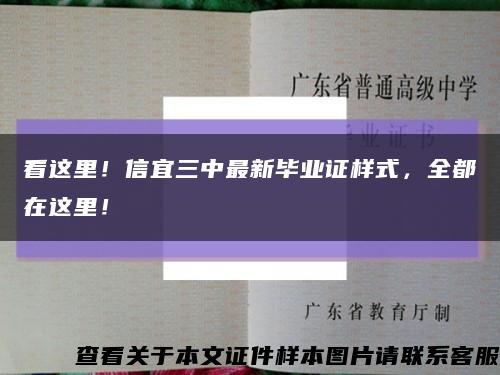 看这里！信宜三中最新毕业证样式，全都在这里！缩略图